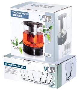 Szklanki do kawy i herbaty z dzbanek z zaparzaczem 250 ML / 1,5 l, 7 el