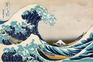 Plakat, Obraz Kacu ika Hokusai - Wielka fala w Kanagawie, (91.5 x 61 cm)