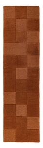 Wełniany chodnik tkany ręcznie w kolorze terakoty 60x230 cm Checkerboard – Flair Rugs