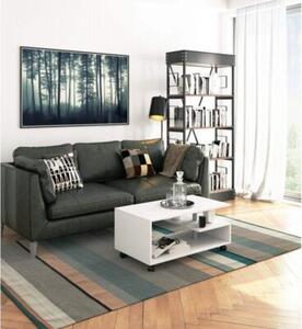 Stolik kawowy na kółkach, ława, RENZA, 90x51x40 cm, biel, mat | TYLETEGOTU
