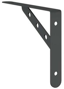 Wsporniki do półek, 4 szt., 23,5x2,5x15,5 cm, czarna stal
