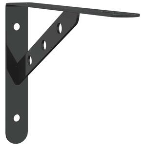 Wsporniki do półek, 4 szt., 23,5x2,5x15,5 cm, czarna stal