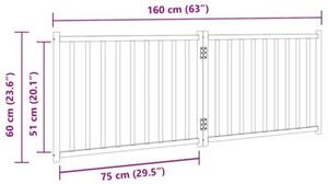 Składana bramka dla psa, 2 panele, brązowy dąb, 160 cm, drewno
