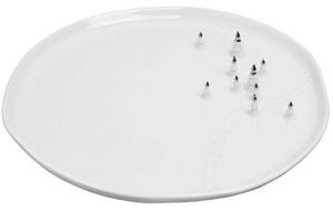 Biały porcelanowy talerz SILVER TREES