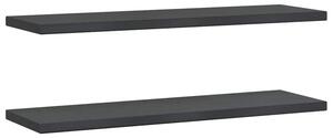 Półki ścienne, 2 szt., 100x30x3 cm, czarna stal nierdzewna