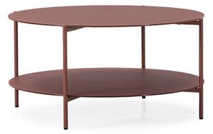Okrągły stolik ze szklanym blatem w kolorze terakoty ø 83 cm Davi – MOME