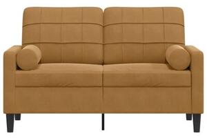 Sofa 2-osobowa z poduszkami, brÄ zowa, 120 cm, aksamit