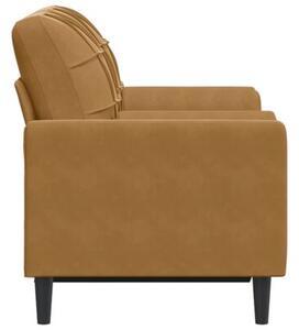 Sofa 2-osobowa z poduszkami, brÄ zowa, 120 cm, aksamit