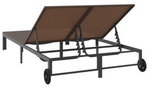 Leżak 2-osoba brązowy 60 x 200 x 27cm polirattan