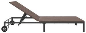 Leżak 2-osoba brązowy 60 x 200 x 27cm polirattan