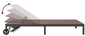 Leżak 2-osoba brązowy 60 x 200 x 27cm polirattan