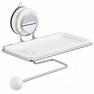 Veloraluxe™ Uchwyt Na Papier Toaletowy Z Przyssawką I Półką, Biały