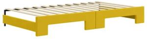 Sofa rozsuwana, żółta, 100x200 cm, aksamit