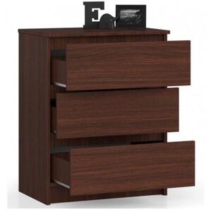 Komoda do sypialni, 3 szuflady, STILO, 60x40x77 cm, wenge, mat | TYLETEGOTU