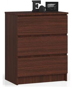 Komoda do sypialni, 3 szuflady, STILO, 60x40x77 cm, wenge, mat | TYLETEGOTU