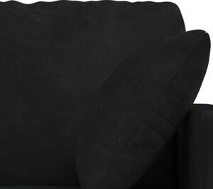 Modularna sofa aksamitna w kolorze czarnym z ergonomicznymi poduszkami