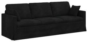 Modularna sofa aksamitna w kolorze czarnym z ergonomicznymi poduszkami
