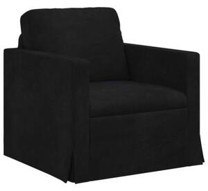 Modularna sofa aksamitna w kolorze czarnym z ergonomicznymi poduszkami
