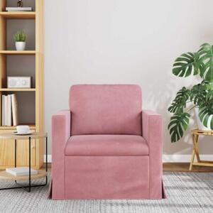 Nowoczesna moduÅowa kanapa w rÃ³Å¼owym aksamicie z ergonomicznym komfortem