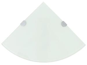 Półki narożne 2 szt., z chromowanymi wspornikami, białe 35x35cm