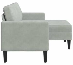 Sofa 2-osobowa z szezlongiem w ksztaÅcie litery l, jasnoszara
