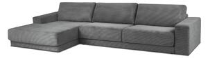 Narożnik z funkcją spania Donatella Grey Corduroy lewostronny