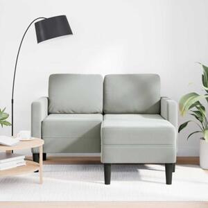 Sofa 2-osobowa z szezlongiem w ksztaÅcie litery l, jasnoszara