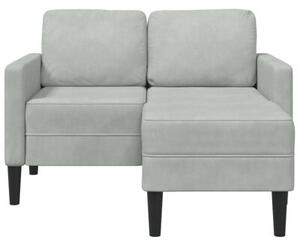 Sofa 2-osobowa z szezlongiem w ksztaÅcie litery l, jasnoszara