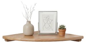 Regał narożny Relaxdays, wys. x szer. x gł.: 3 x 40 x 40 cm, drewno orzechowe, salon, dekoracja, nośność: 5 kg, wiszący regał na książki, kolor naturalny