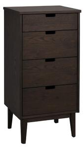 Komoda z litego drewna dębowego w ciemnym naturalnym kolorze 45x92x38 cm Garrison – Rowico