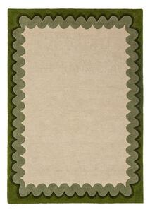 Zielony/w naturalnym kolorze wełniany dywan tkany ręcznie 200x290 cm Wiggle Wool – Flair Rugs