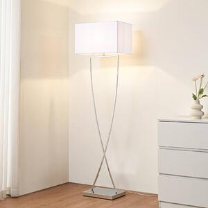 Lampa stojąca Evaine Lucande, biały / opal, salon / jadalnia, metal, nowoczesny