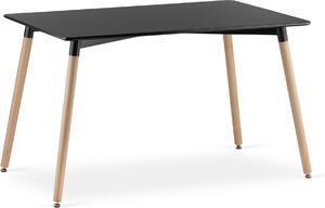 Stół jadalny Valora ADRIA 120x80 w kolorze czarnym | Nowoczesny prostokątny stół do kuchni lub jadalni