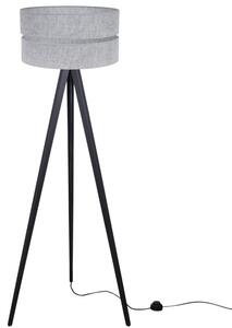 Lampa podłogowa trójnóg czarny Light Home LH Len Duo 1xE27 40cm abażur walec szary L04