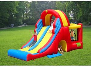 Dmuchany zamek Combo Slide z trampoliną, tunelem i podwójną zjeżdżalnią HappyHop