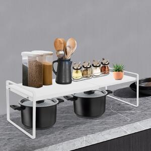 34-63cm wysuwana półka kuchenna metalowa wolnostojąca szafka półka na przyprawy żelazny schowek kuchenny biały