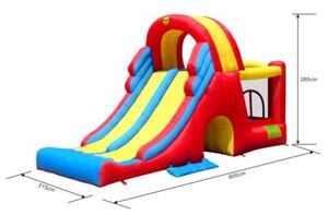 Dmuchany zamek Combo Slide z trampoliną, tunelem i podwójną zjeżdżalnią HappyHop