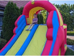 Dmuchany zamek Combo Slide z trampoliną, tunelem i podwójną zjeżdżalnią HappyHop