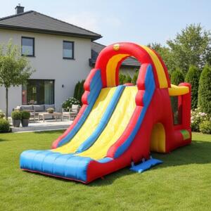 Dmuchany zamek Combo Slide z trampoliną, tunelem i podwójną zjeżdżalnią HappyHop