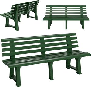Ławka ogrodowa CASARIA® Ławka ogrodowa z tworzywa sztucznego odporna na warunki atmosferyczne udźwig 240kg oparcie 3 stopy 145x46cm Ławka ogrodowa balkonowa tarasowa ergonomiczna zielona