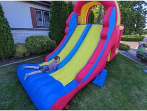 Dmuchany zamek Combo Slide z trampoliną, tunelem i podwójną zjeżdżalnią HappyHop