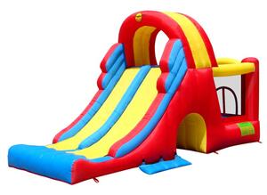 Dmuchany zamek Combo Slide z trampoliną, tunelem i podwójną zjeżdżalnią HappyHop
