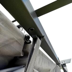 Pergola ogrodowa 3x4 m szara – metalowa altana ze składanym baldachimem 12 m²