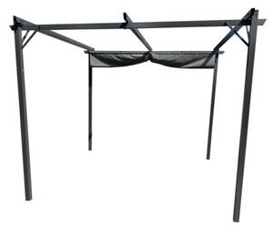 Pergola ogrodowa 3x4 m szara – metalowa altana ze składanym baldachimem 12 m²