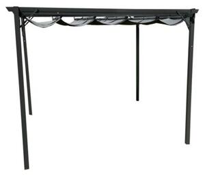 Pergola ogrodowa 3x4 m szara – metalowa altana ze składanym baldachimem 12 m²