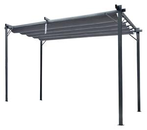 Pergola ogrodowa 3x4 m szara – metalowa altana ze składanym baldachimem 12 m²