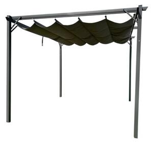 Pergola ogrodowa 3x4 m szara – metalowa altana ze składanym baldachimem 12 m²
