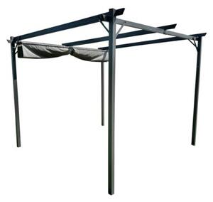 Pergola ogrodowa 3x4 m szara – metalowa altana ze składanym baldachimem 12 m²