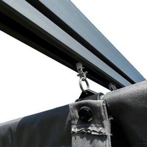 Pergola ogrodowa 3x4 m szara – metalowa altana ze składanym baldachimem 12 m²