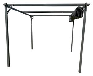 Pergola ogrodowa 3x4 m szara – metalowa altana ze składanym baldachimem 12 m²